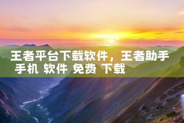 王者平台下载软件