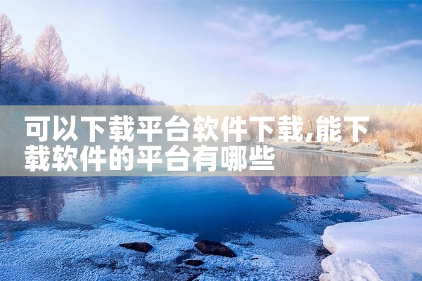 可以下载平台软件下载